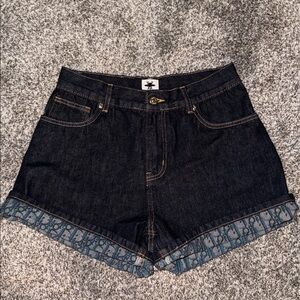 Christian Dior Denim Shorts w/ Oblique Cuff – Vintage, Size M
